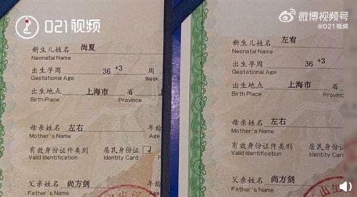 上海一对双胞胎宝宝取名谐音上下左右，爸妈的名字更牛
