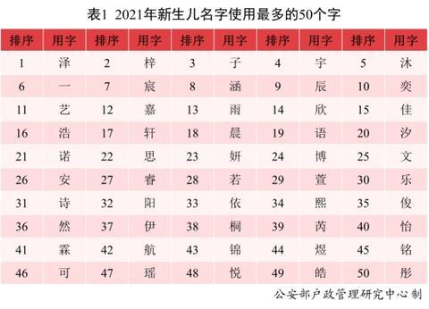 《二〇二一年全国姓名报告》发布