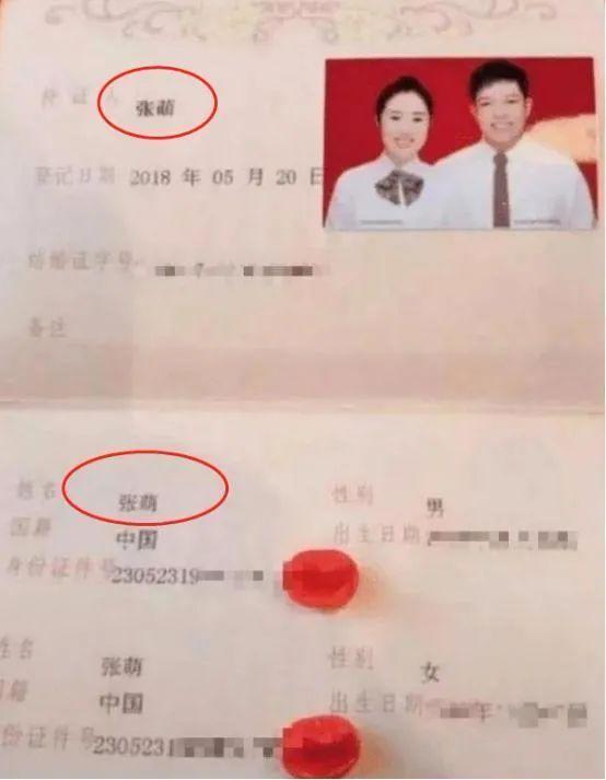 小夫妻结婚证火了，名字堪称绝配，不结婚都没天理