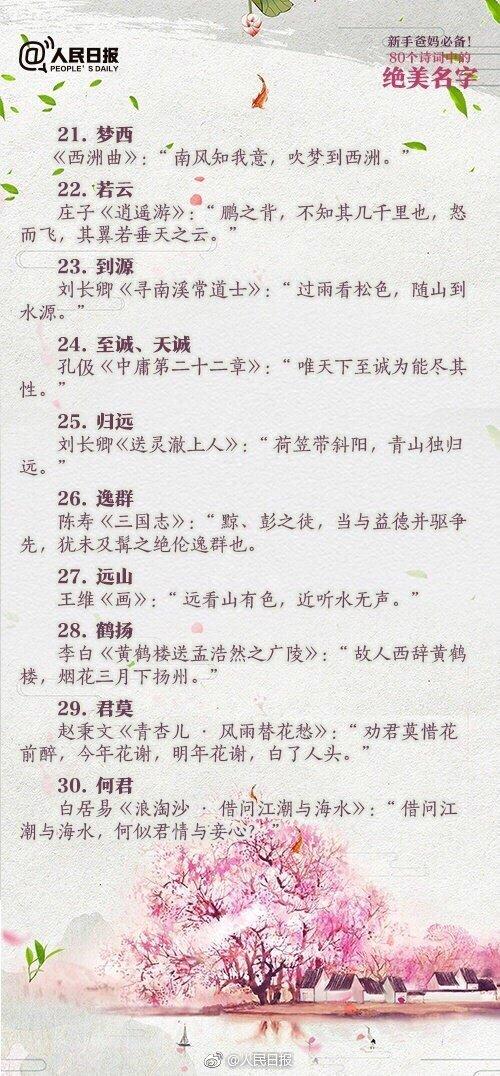 2019宝宝热门名字出炉！厌倦了“梓睿”“梓晴”，不妨从古诗词中寻找绝美名字