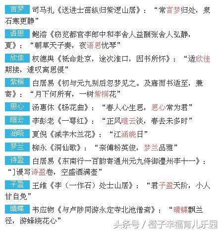 这些出自诗词的名字好听又有内涵，父母给宝宝取名不用犯愁了