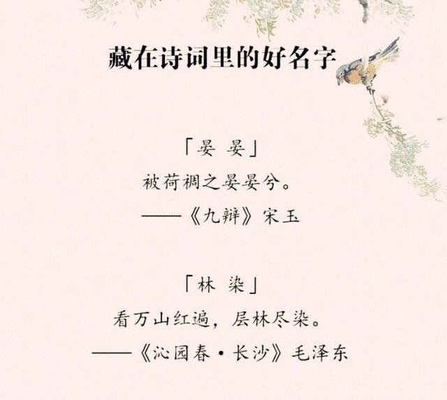 “女取诗经，男取楚辞”，藏在诗词里的好名字，留给孩子起名