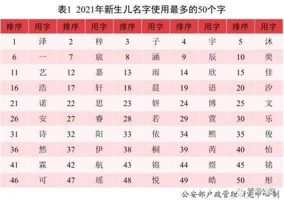 《二〇二一年全国姓名报告》