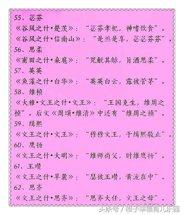 这些出自诗经里的名字，好听又有内涵，给宝宝取名再也不用头痛了