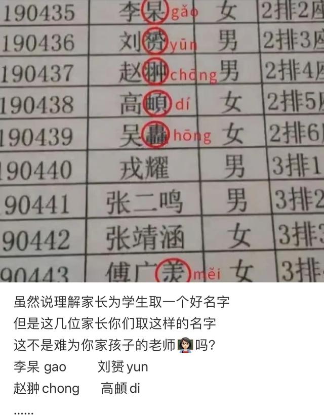 家长起名“一时爽”，老师点名“泪两行”，论00后名字能有多生僻