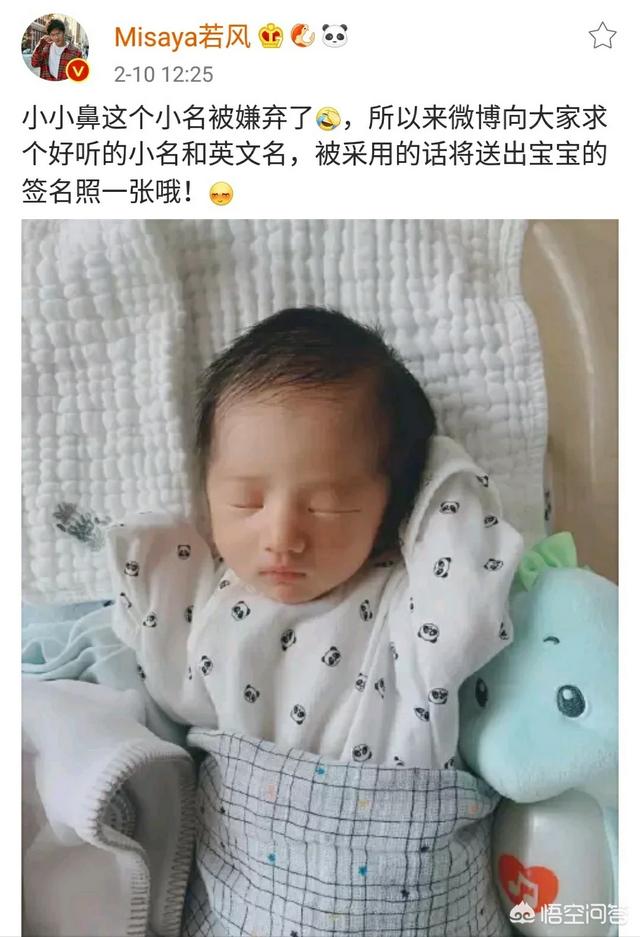 WE前队长若风公布小孩大名后向网友征集小名，网友取了哪些有意思的名字呢？