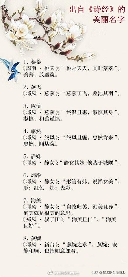 宝宝起名系列：出自《诗经》的美丽名字