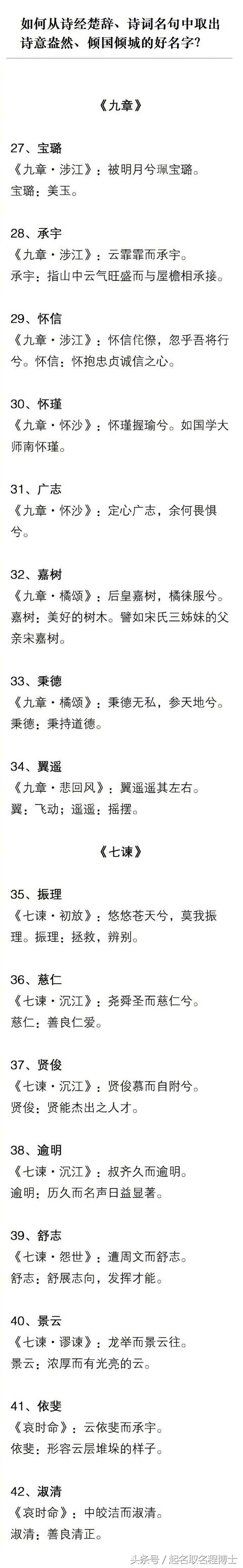 如何从诗经楚辞、诗词名句中取出诗意盎然、倾国倾城的好名字？