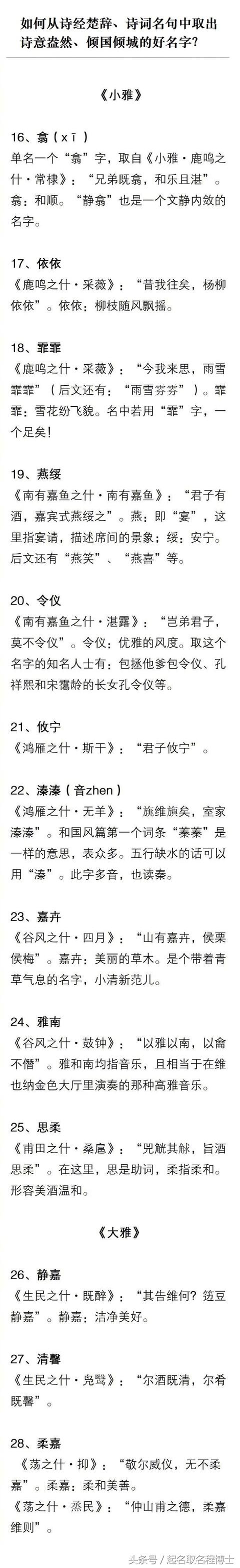 如何从诗经楚辞、诗词名句中取出诗意盎然、倾国倾城的好名字？