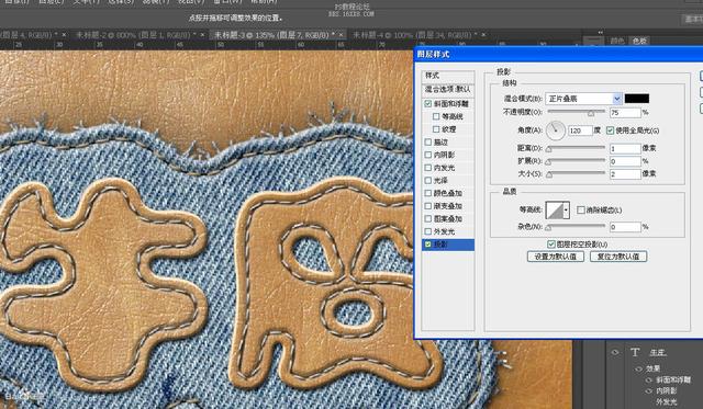 Adobe Photoshop超级好看牛仔布缝纫字+超级逼真毛巾字教程