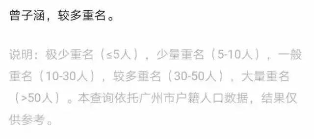 你知道广州现在有多少人叫“子涵”吗？答案吓死你