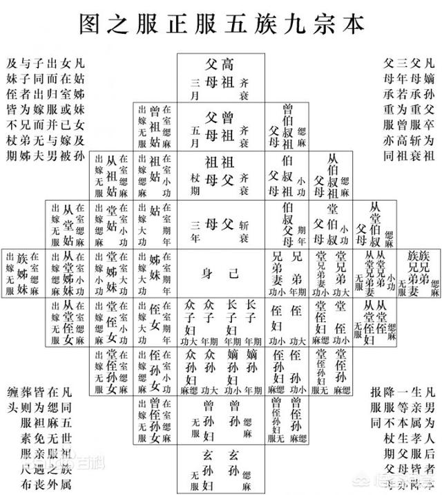 农村家族中的“五服”指什么？