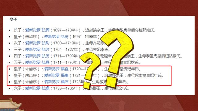 雍正的后代：10个阿哥，4个公主，3个养女，各个都是苦命的娃